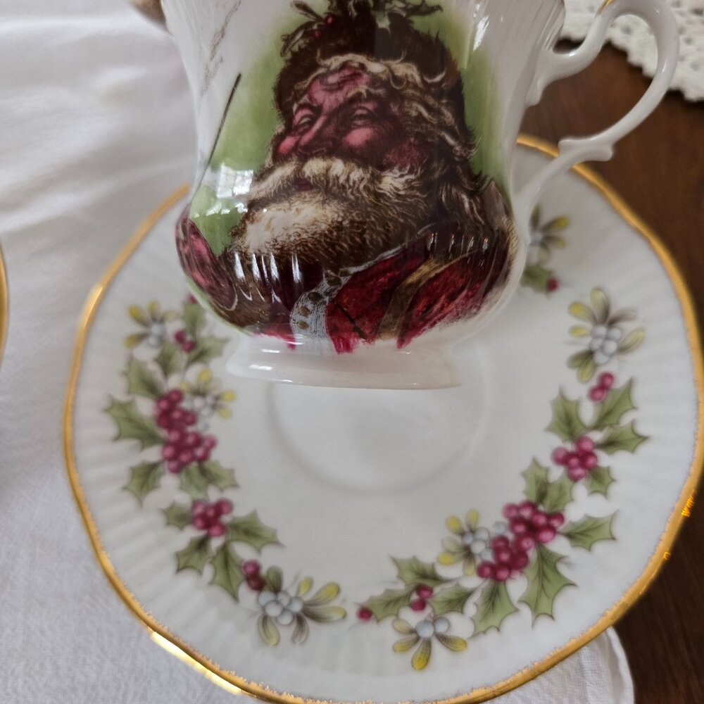 Rosina Queens Old St. Nicolas Footed Tea Cup & Saucer (SET OF 5)